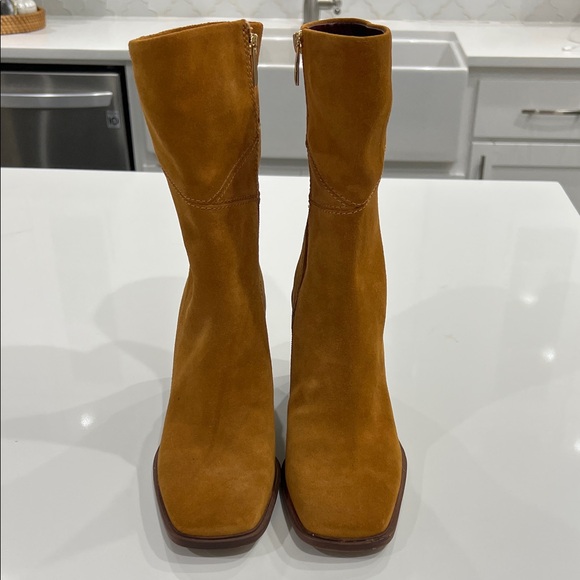 Franco Sarto Brown Suede Heeled Boots - Picture 2 of 13